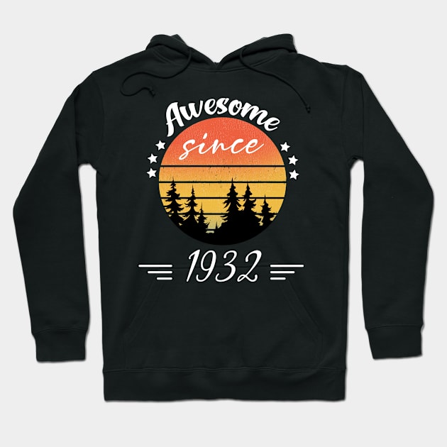 Awesome Since 1932 90th Birthday Hoodie by foxfieldgear